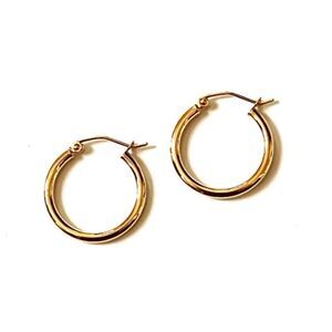 14K real gold Hoop Earrings | Hoop earrings | 2 mm thickness | 20 mm Diameter |